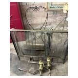 Brass And Iron Fireplace Set