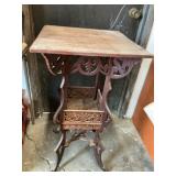 Carved Wood Plant Stand