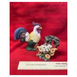 Painted Rooster Figurines