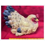 Painted Resin Hen Figurine