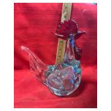Murano-Style Glass Rooster