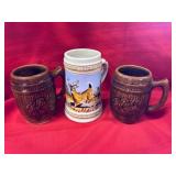 Ceramic Beer Mugs Trio