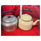 Metal and Enamel Teapots