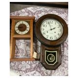 Two Wood Wall Clocks