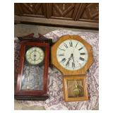 Two Wooden Wall Clocks