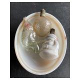 Vtg ceramic & glass light bulbs, shows wear