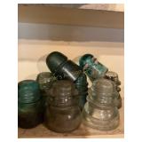 8 glass insulators