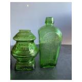 Wheaton green glass potbelly stove &