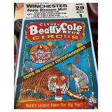 Clyde Beatty Cole Bros circus poster 14" x 22ï¿½