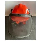 ANSI hard hat w/ mesh shield, ear covering size 6