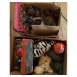 Globe, bracelet crafts, dice gator diving eggs,