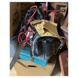 Misc. lot- tools, jumper cables, lug wrench,
