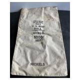 US mint vintage canvas money bag, Philadelphia,