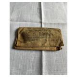 WS Brown, Pittsburg PA cloth canvas pouch