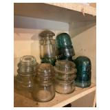 8 glass insulators