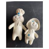Pillsbury doughboy & girl vinyl figures, 7"H