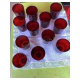 12 Ruby red stemware, 5"H