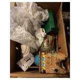 Misc box lot ceramic figures, pig napkin rings etc
