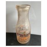 Eden Plains Dairy pint milk bottle w/ paper cap