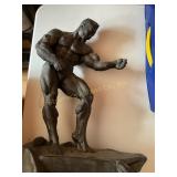 West Art ï¿½92 chalkware body builder statue 16"H,