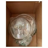 Glass pedestal cake stand with cover