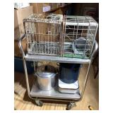 Metal cart on casters 15x26x35", 2 metal dairy