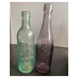 2 H F Miller Hagerstown MD bottles, green and