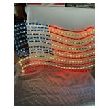 2 Rope light electric American flag 29"x17" NOS