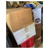 Misc lot- plastic totes w/contents, housewares,