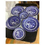 9 pc. Allertons England willow plates 9ï¿½, 7ï¿½, 6ï¿½