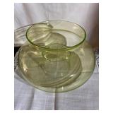 Green glass vase 7.5" x7.5ï¿½