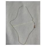 14kt gold necklace, Italy, broken, .02 oz.