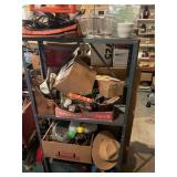 Contents of shelf only, glass ware, kerosene j