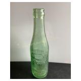 Dr Pepper green embossed pop bottle 8" tall