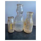 3 Milk bottles, Arthurï¿½s Dairy, Waynesboro PA,