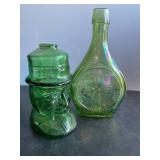 2 Wheaton bottles, Uncle Sam & carnival glass,
