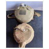Canteen & mess kit w/ canvas covers ( show wear)