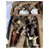 Ceramic nativity figurines, tallest is 10"