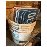Bucket w /licenses plates - MD & WV