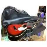 Airline guitar w/carrying tote, shows some wear