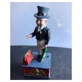 Cast iron Uncle Sam mechanical bank, 11"H
