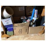 Misc. lot- posters, totes, crocks, pans, tackle