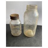 2 Horlick malted milk jars, tallest 7"