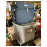 Plastic totes w/contents, Paper Studio rolling
