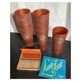 9 Nasco mushroom plastic cups 6"H, Little Forks
