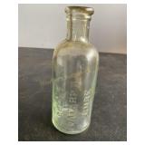 Halls Catarrh Cure green bottle 4 3/4" tall