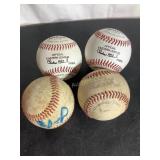 4 Wilson baseballs, 1 signed