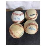 4 Rawley baseballs, 2 signed