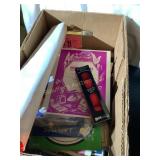 Misc. box- magic tricks, magazines, catalogs, etc.