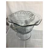 Glass etched bowl. 9" dia